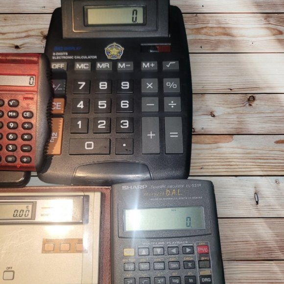 Lot of 6 Calculators - Vintage & Newer Models - Fully Functional - Casio, Canon - Picture 3 of 3